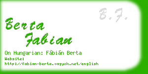 berta fabian business card
